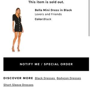 Lovers + Friends Bella Mini Dress in Black